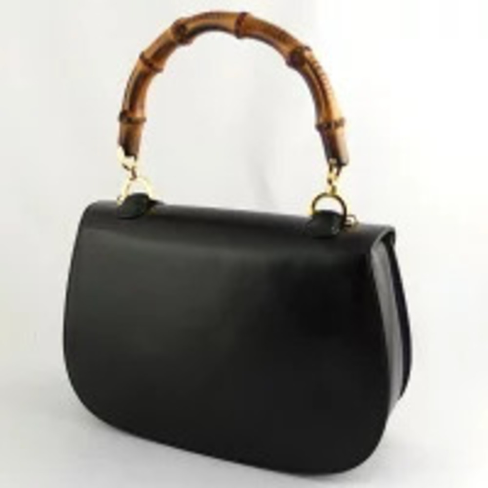 Gucci bamboo shoulder bag black handbag Black